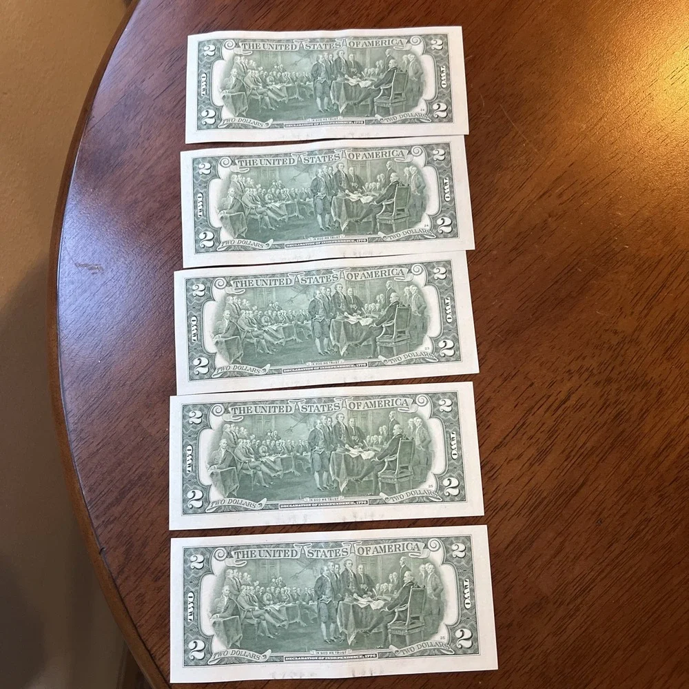 Qty #5 Two Dollar Bills Series 2017A